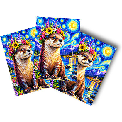 Sticker – Otter Bilbo in der Sternennacht