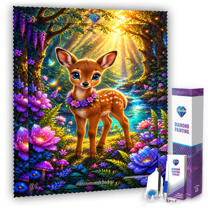Diamond Painting - Rehkitz im Zauberwald