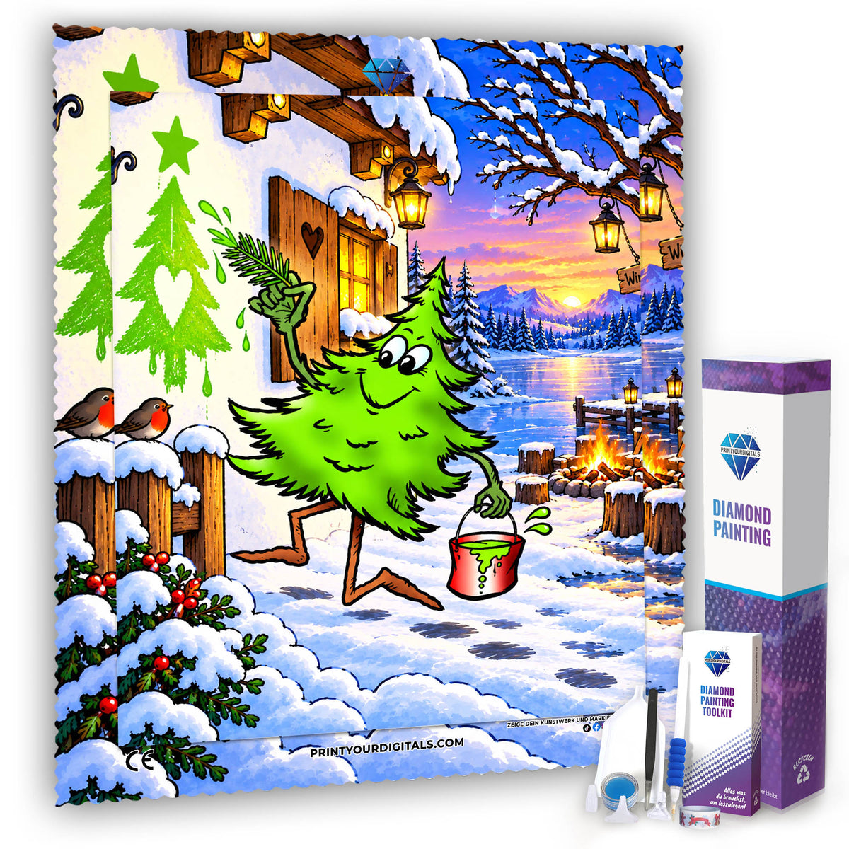 Diamond Painting – Weihnachtsbaum auf Abwegen