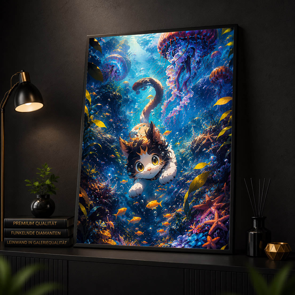 Diamond Painting - Kätzchen im Korallenriff