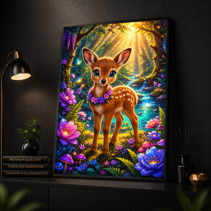 Diamond Painting - Rehkitz im Zauberwald