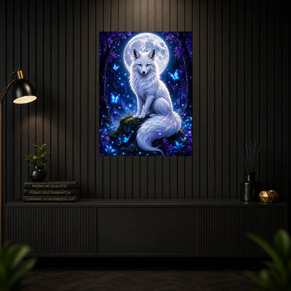 Diamond Painting - Weißer Fuchs im Mondwald