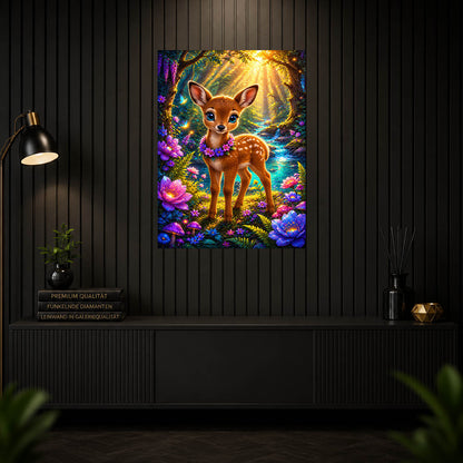 Diamond Painting - Rehkitz im Zauberwald