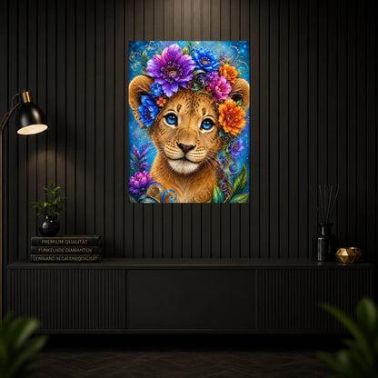 Diamond Painting - Blümenlöwe