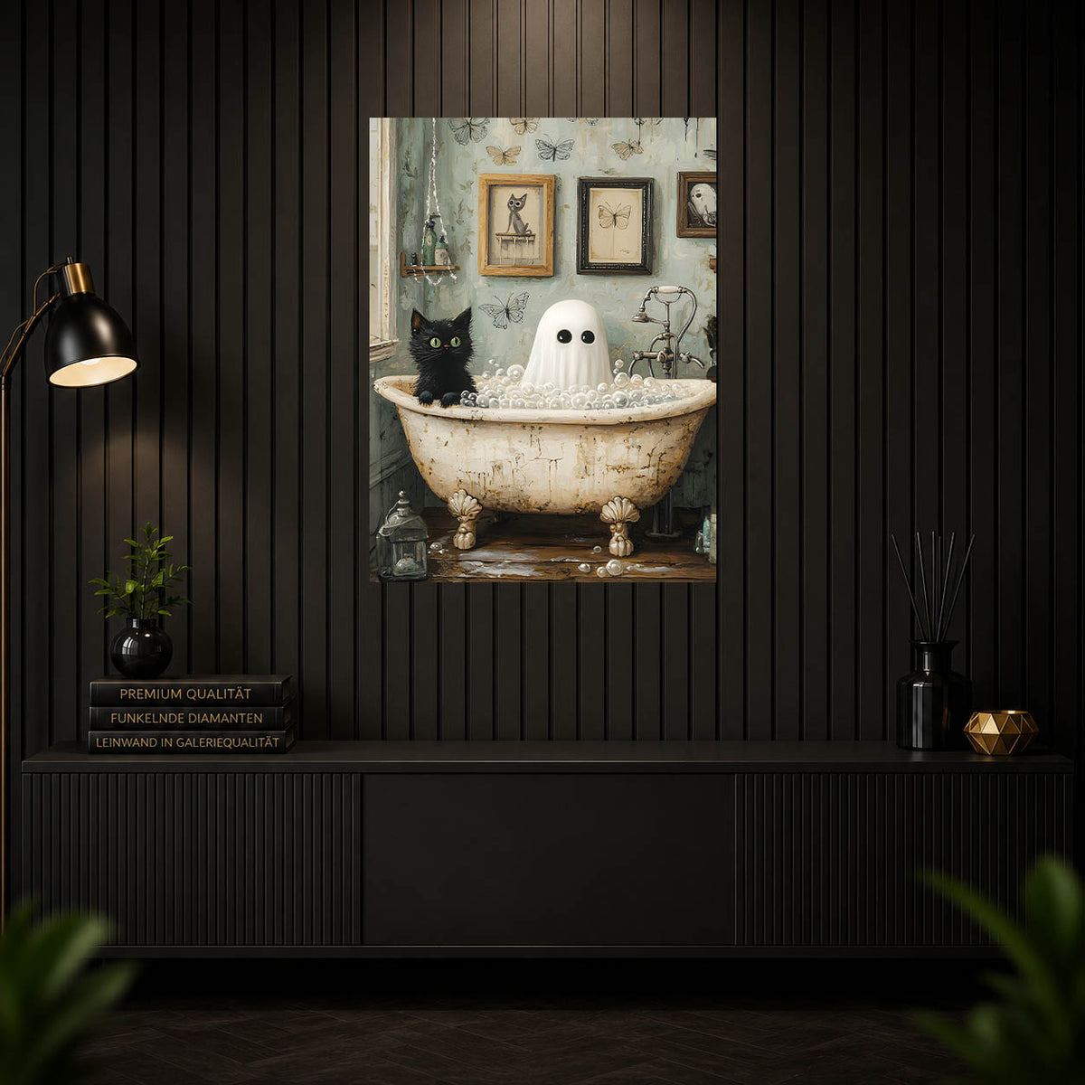 Diamond Painting – Geisterbad und Samtpfote