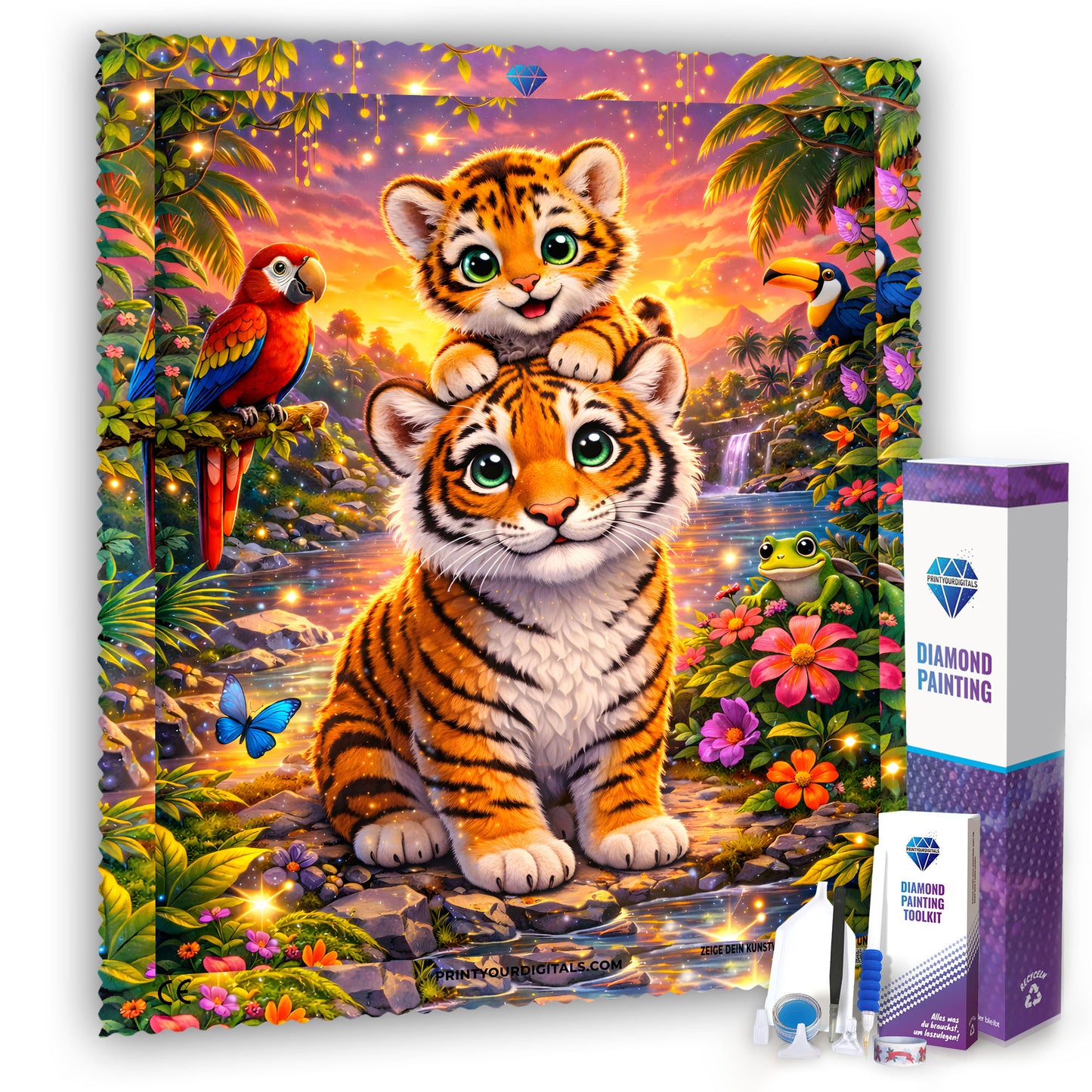 Diamond Painting - Guardians of the Jungle 100% AB Stones