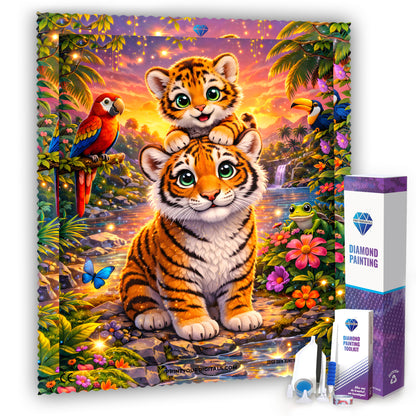 Diamond Painting - Guardians of the Jungle 100% AB Stones