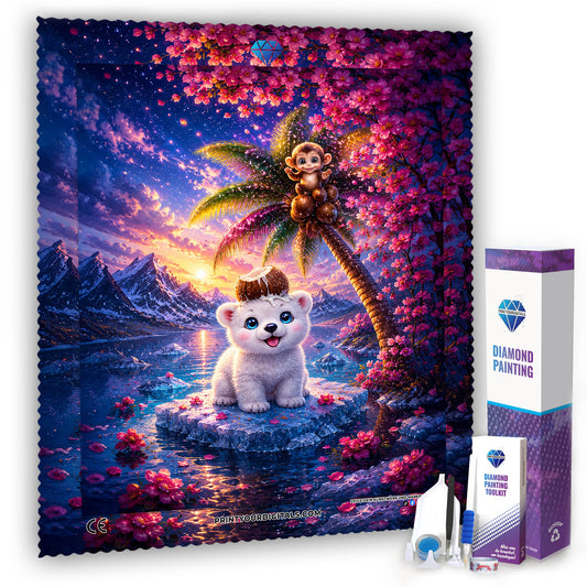 Diamond Painting - Kokos im Kirschblütenparadies