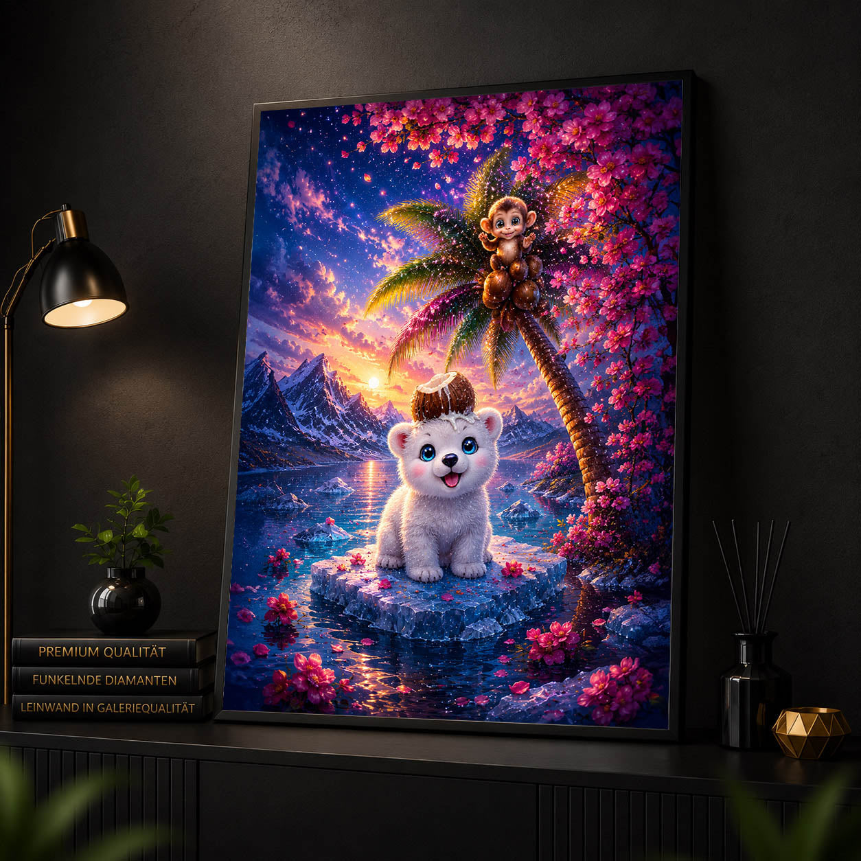 Diamond Painting - Kokos im Kirschblütenparadies