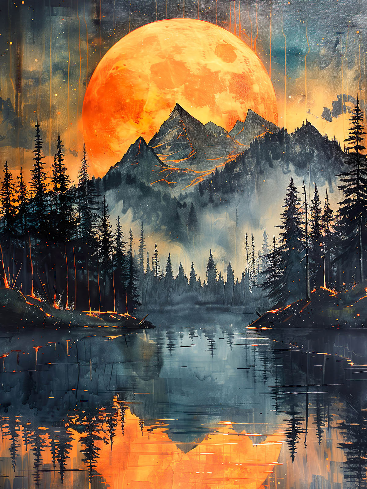 Diamond Painting - Mondfeuer