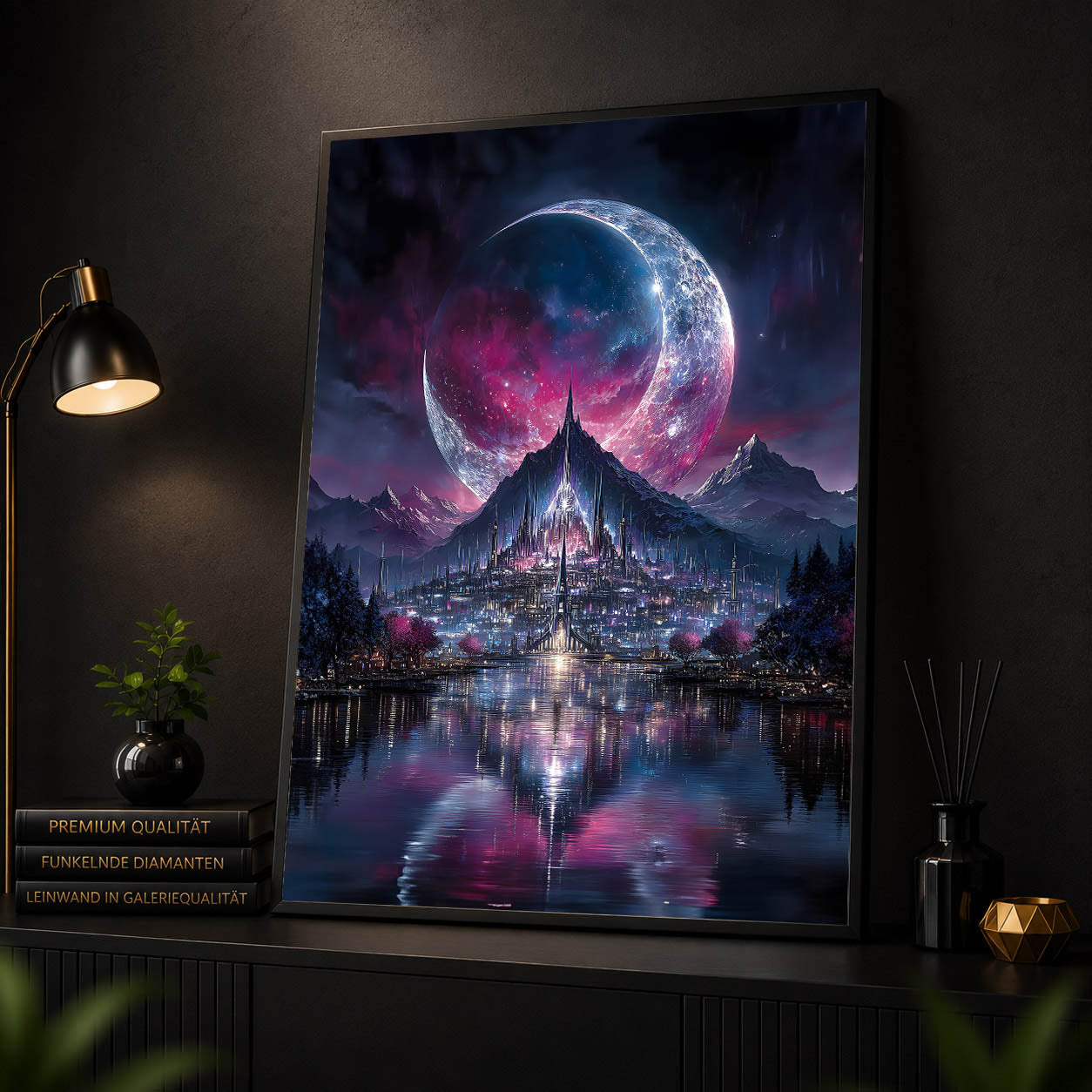 Diamond Painting - Stadt im Mondtor