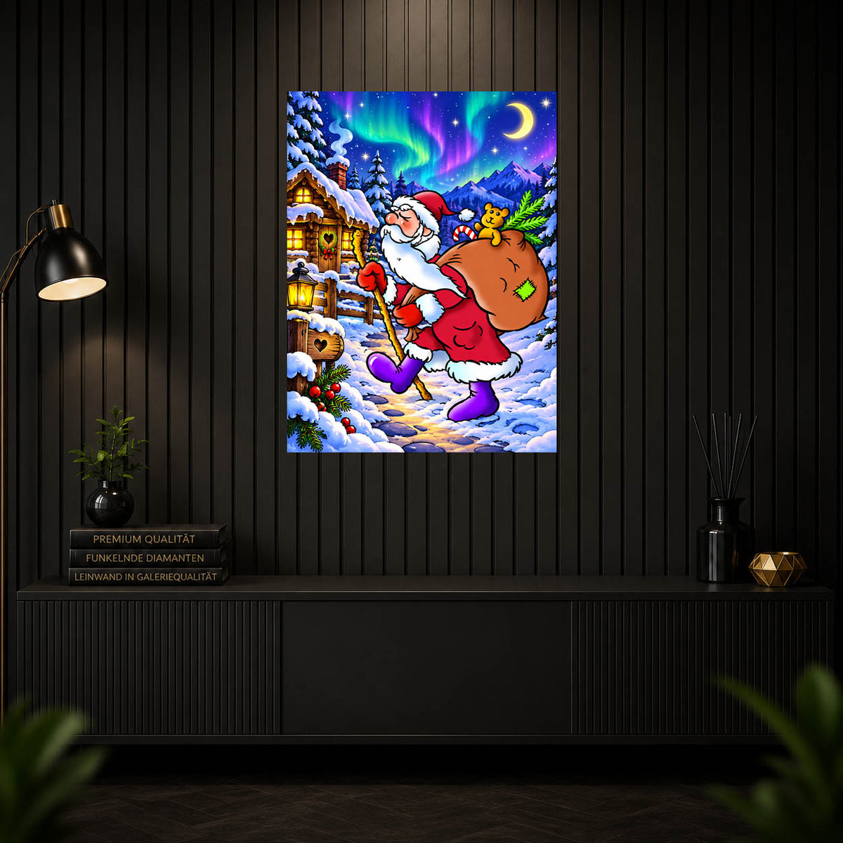 Diamond Painting – Weihnachtsmann auf Wanderschaft