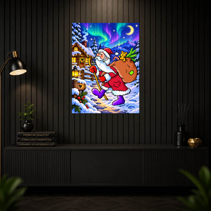 Diamond Painting – Weihnachtsmann auf Wanderschaft