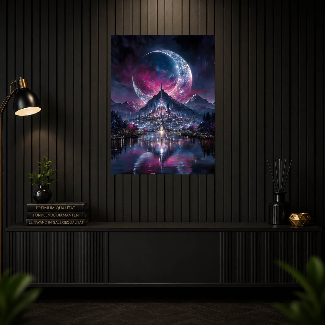 Diamond Painting - Stadt im Mondtor
