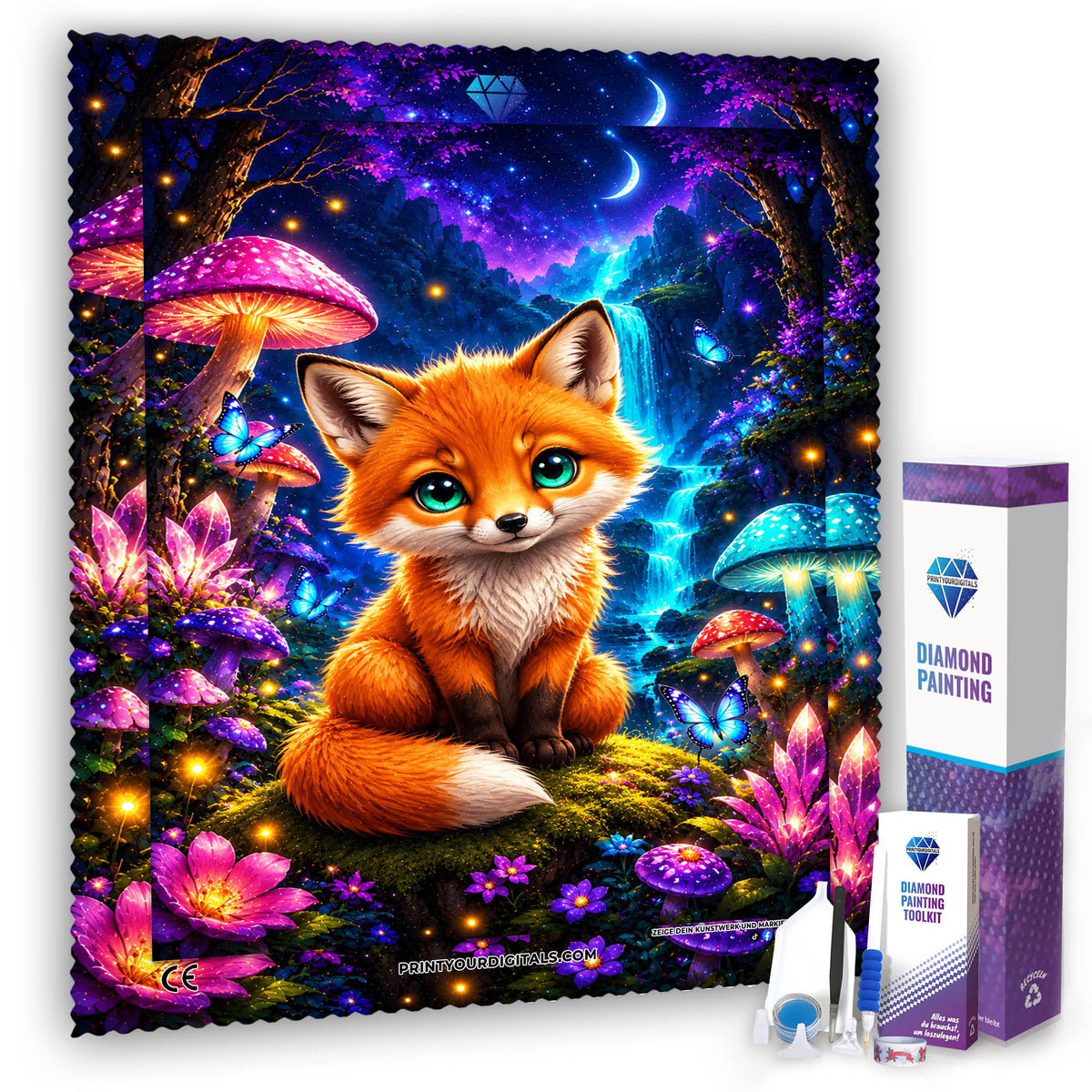 Diamond Painting - Fuchs im Pilzwald
