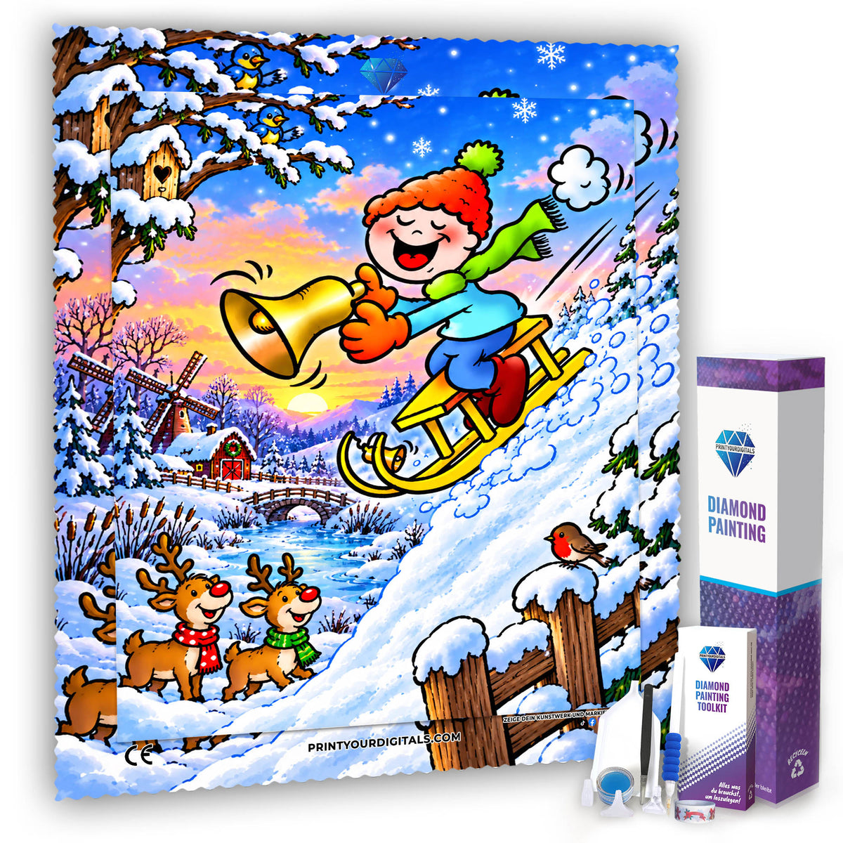 Diamond Painting  – Rasante Schlittenfahrt