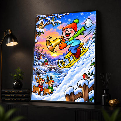 Diamond Painting  – Rasante Schlittenfahrt