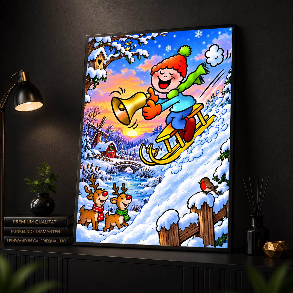 Diamond Painting  – Rasante Schlittenfahrt