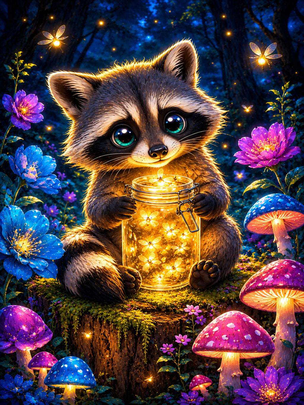 Diamond Painting - Waschbär Glenn