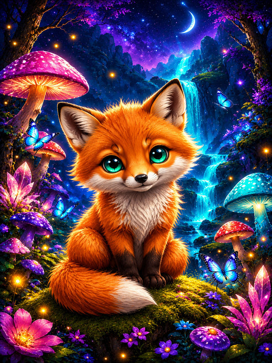 Diamond Painting - Fuchs im Pilzwald
