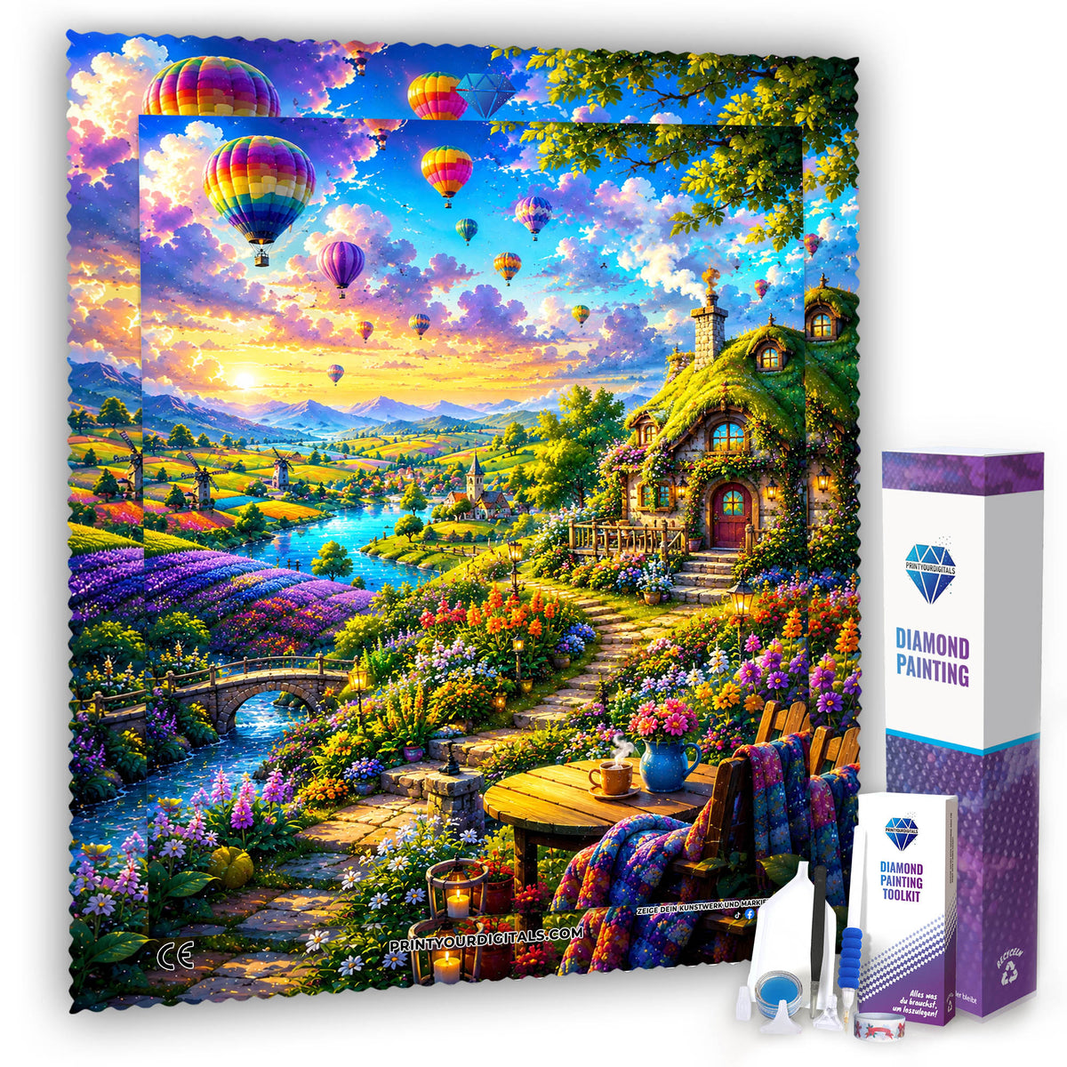 Diamond Painting - Bunte Ballonreise