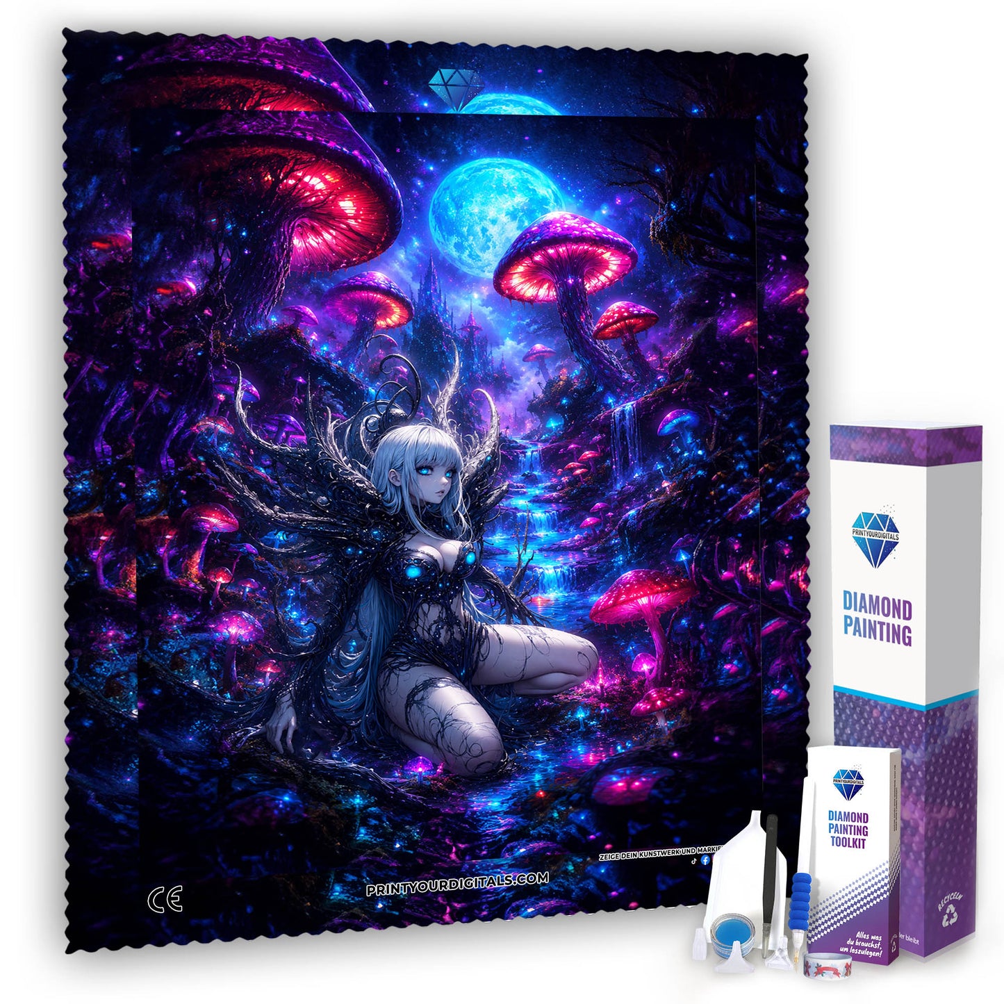 Diamond Painting - Farul im Mondscheinpilzwald