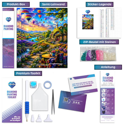 Diamond Painting - Bunte Ballonreise