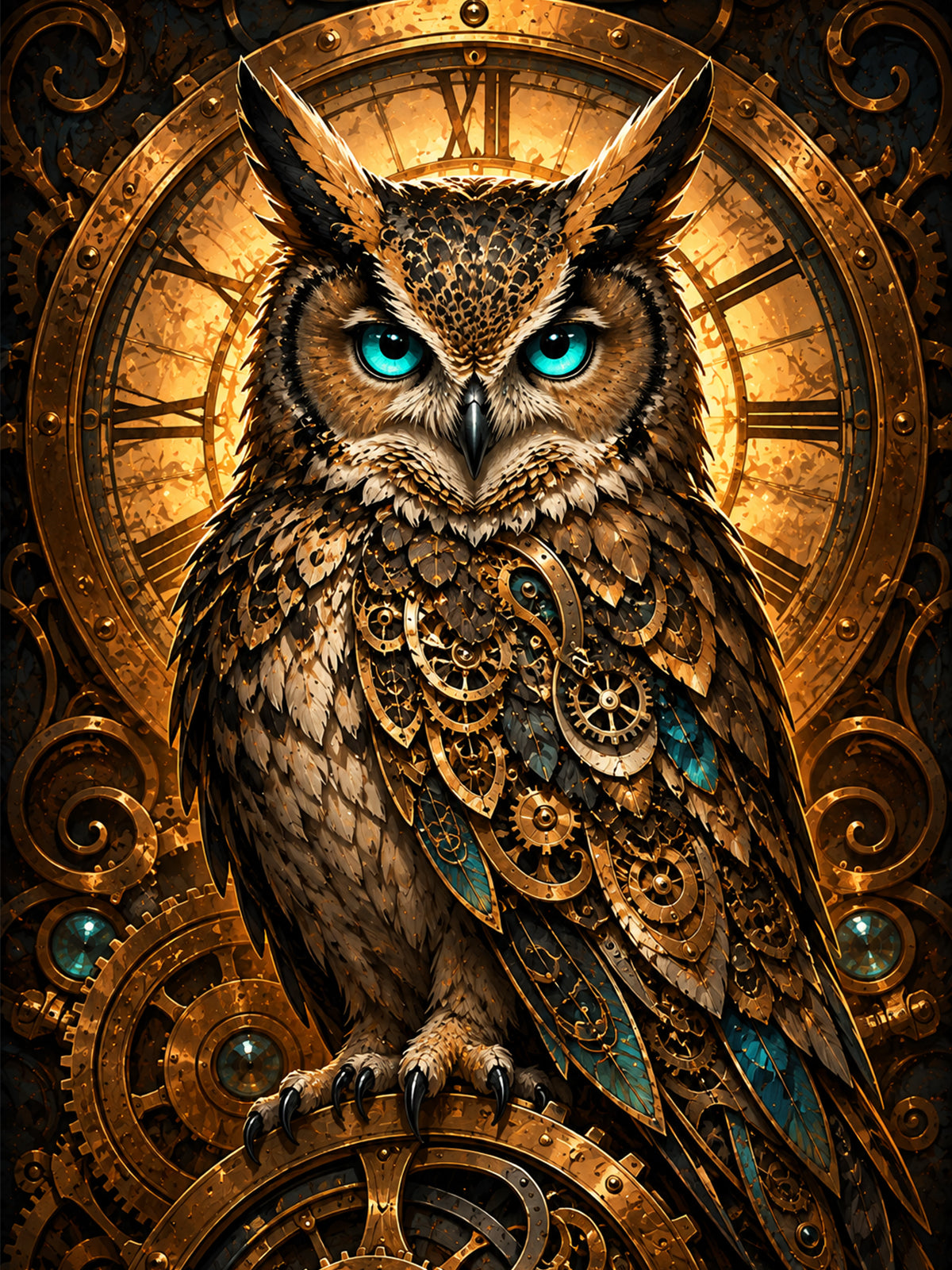 Diamond Painting - Eule der Zeit