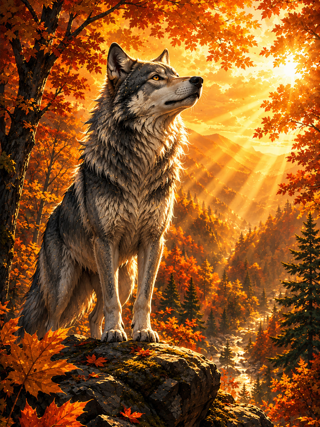 Diamond Painting - Wächter des goldenen Herbstes