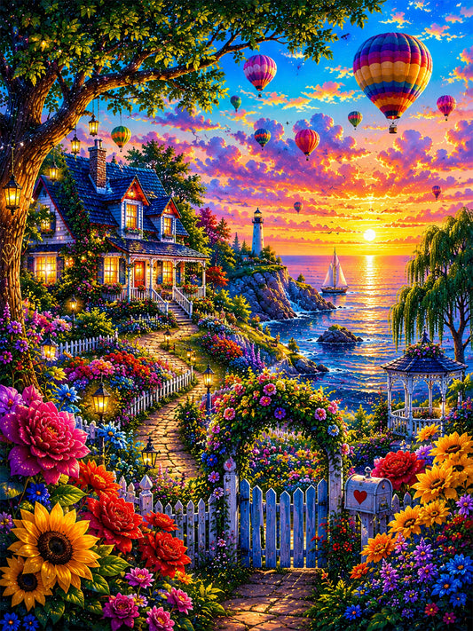Diamond Painting - Haus der Blumen