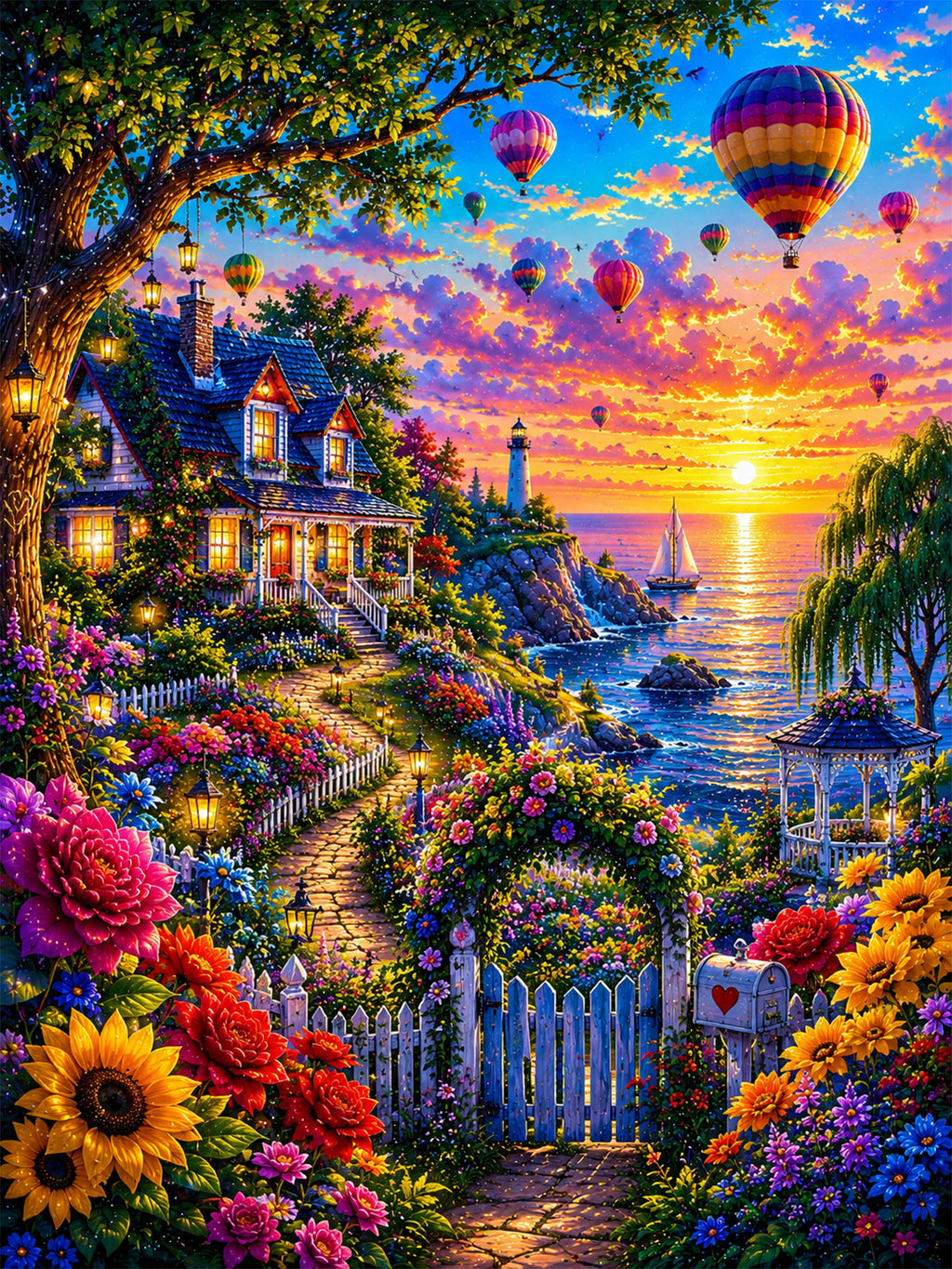Diamond Painting - Haus der Blumen