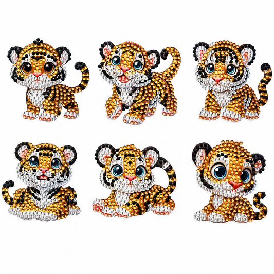 Diamond Painting Mini – Tiger Set (6er-Set)