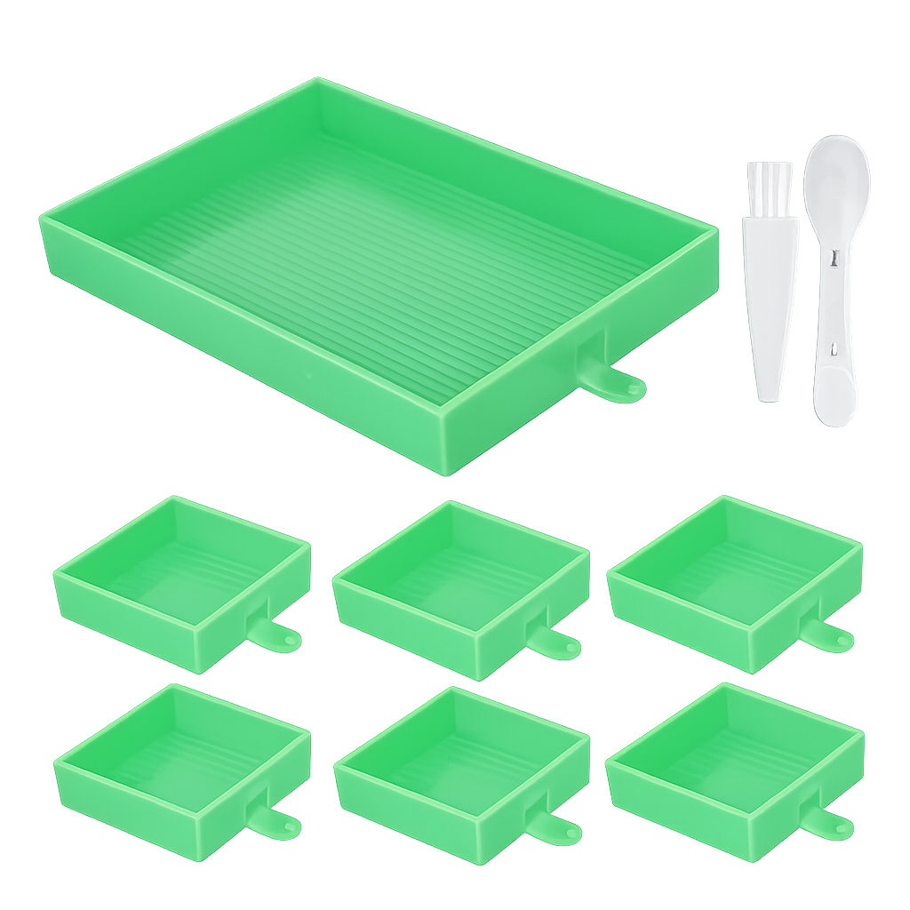 Diamantmalerei 9-teiliges Set Flip-Diamanttablett