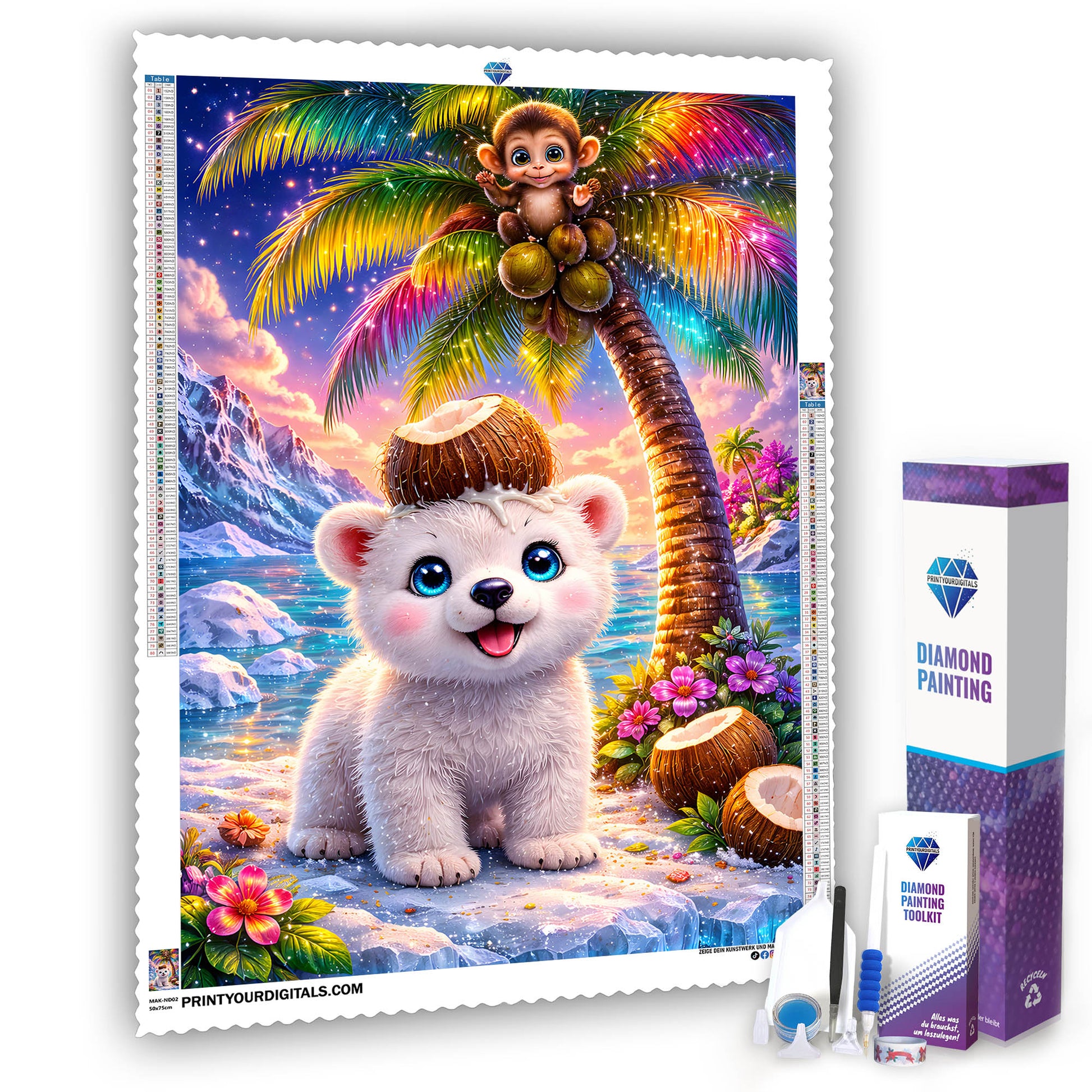 Diamond Painting – Kokos der Eisbär