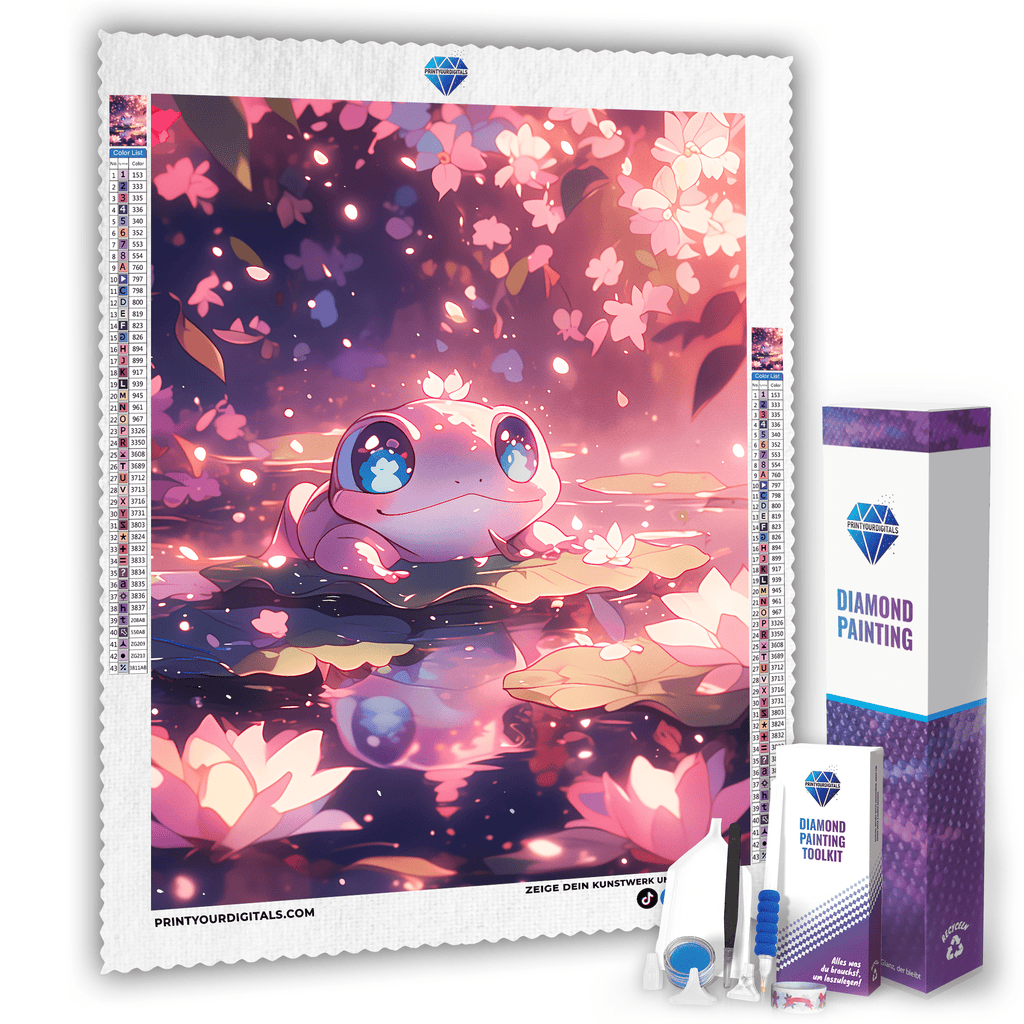 Diamond Painting - Rosa Blütenfrosch