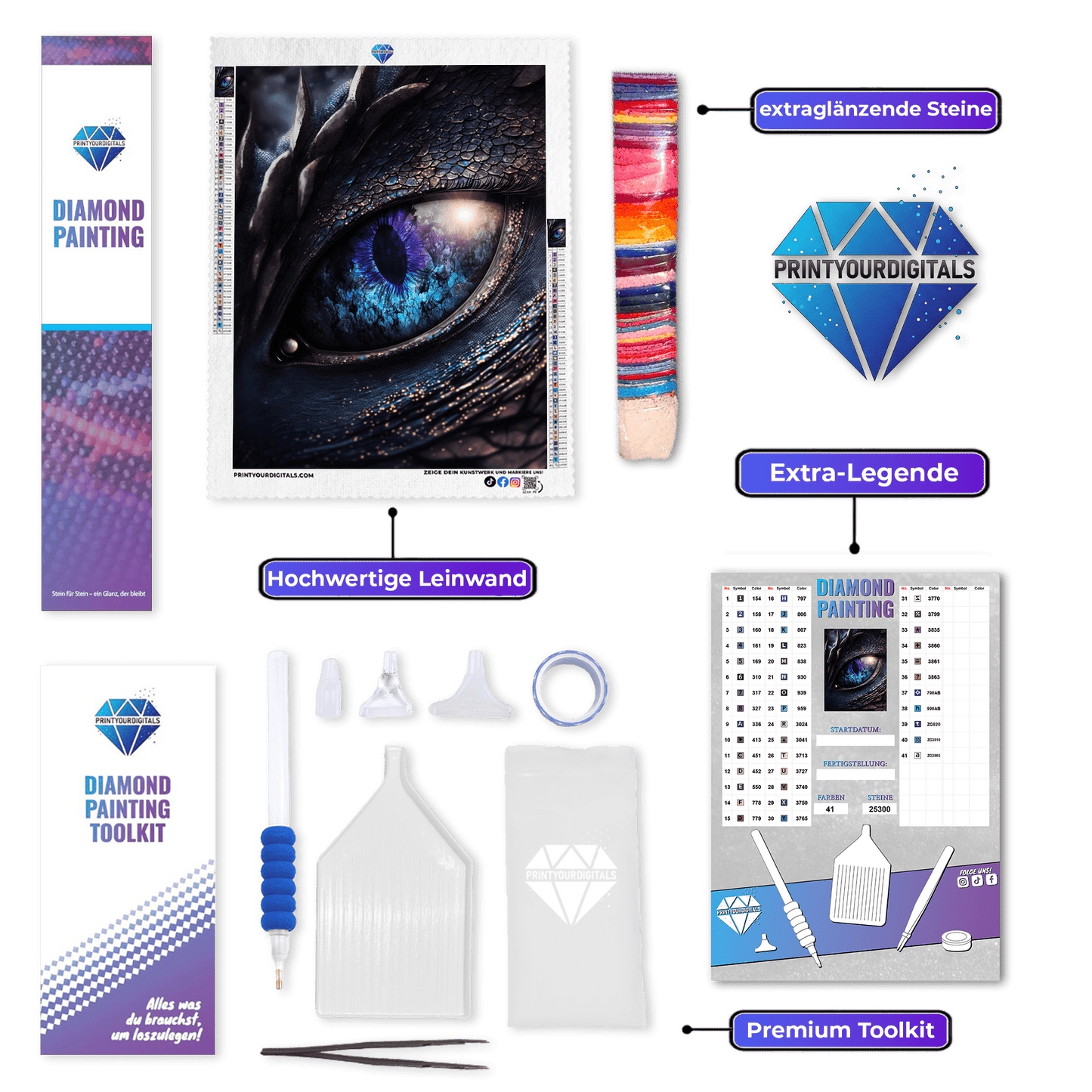 Diamond Painting - Magisches Drachenauge