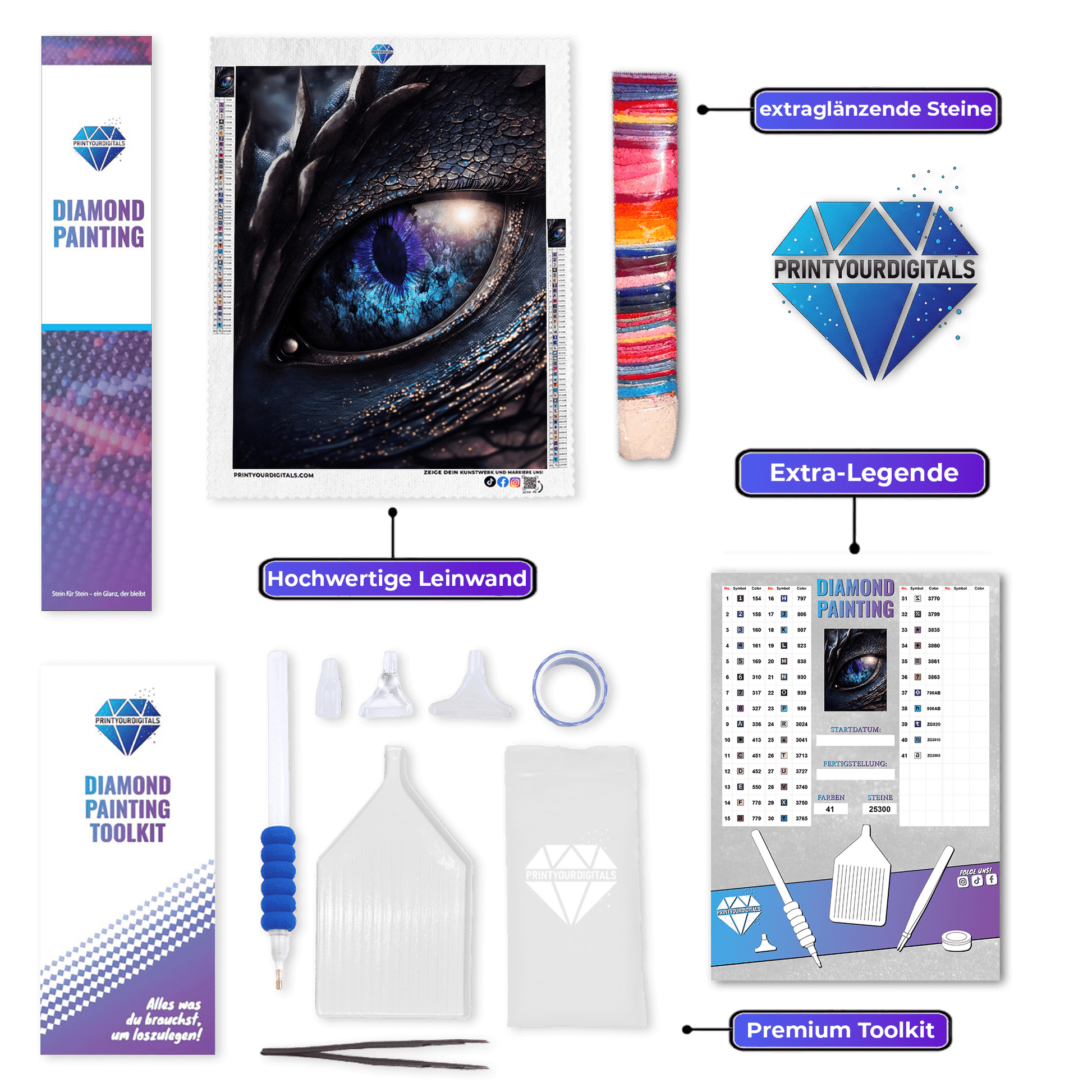 Diamond Painting - Magisches Drachenauge