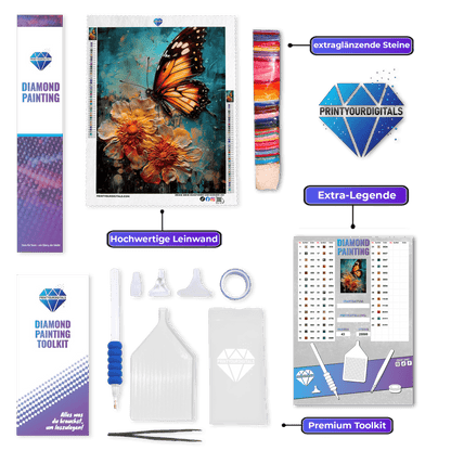 Diamond Painting - Blumenschmetterling