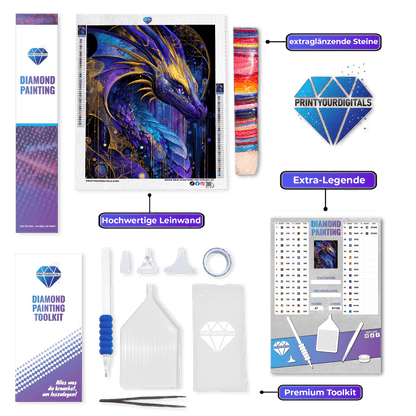 Diamond Painting - Saphirdrache der Nacht