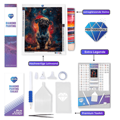 Diamond Painting - Mops im All