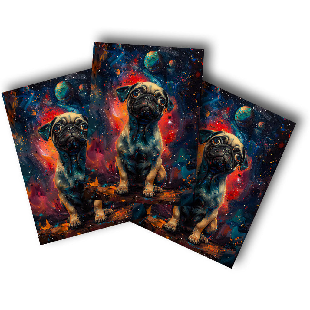 Sticker – Mops im All