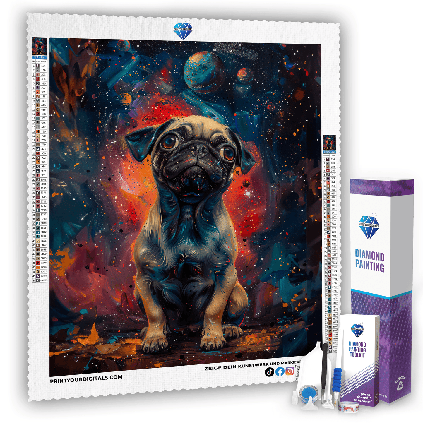 Diamond Painting - Mops im All