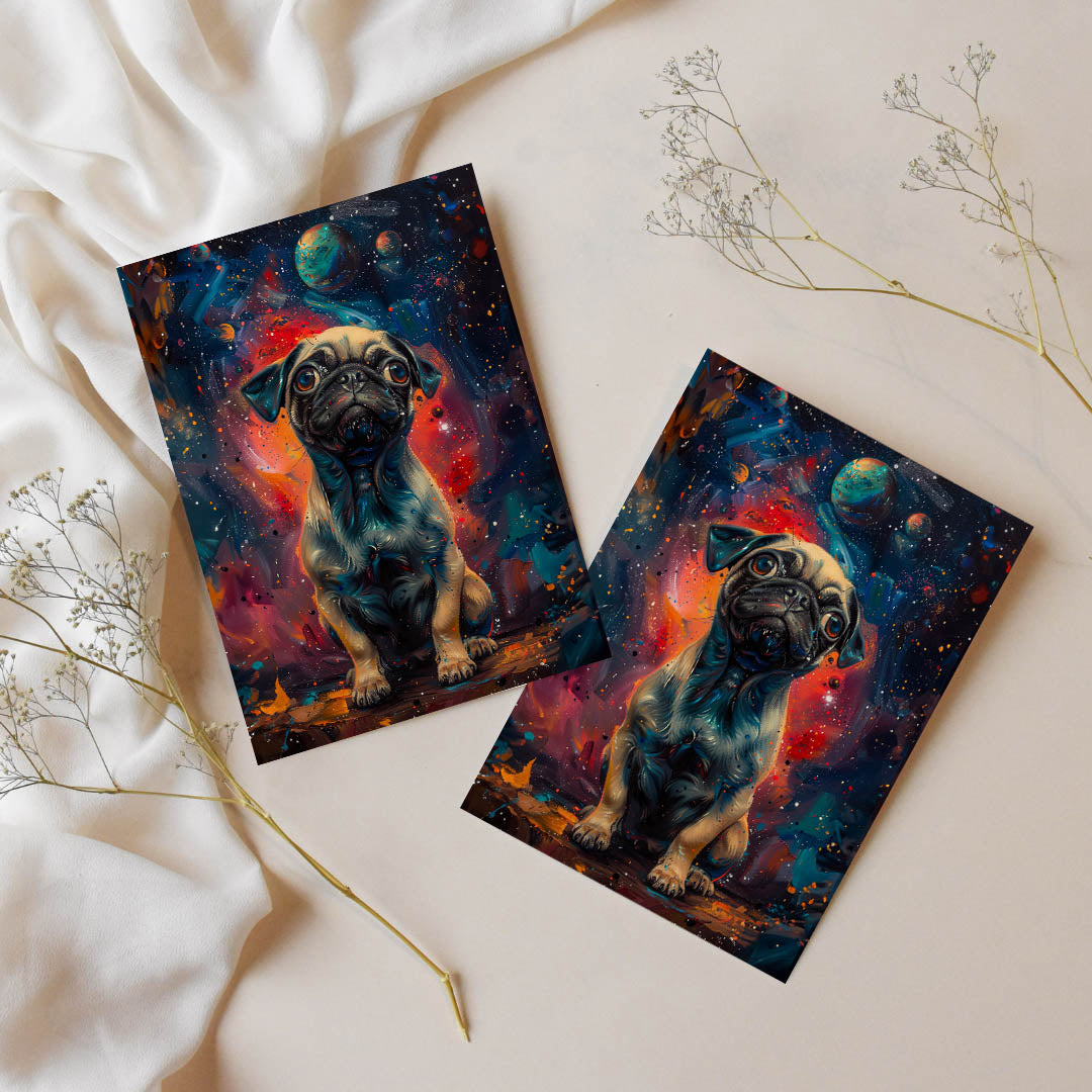 Sticker – Mops im All