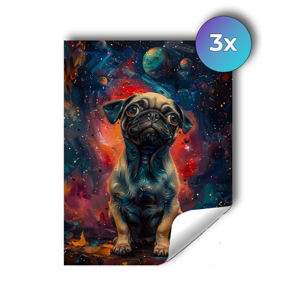 Sticker – Mops im All