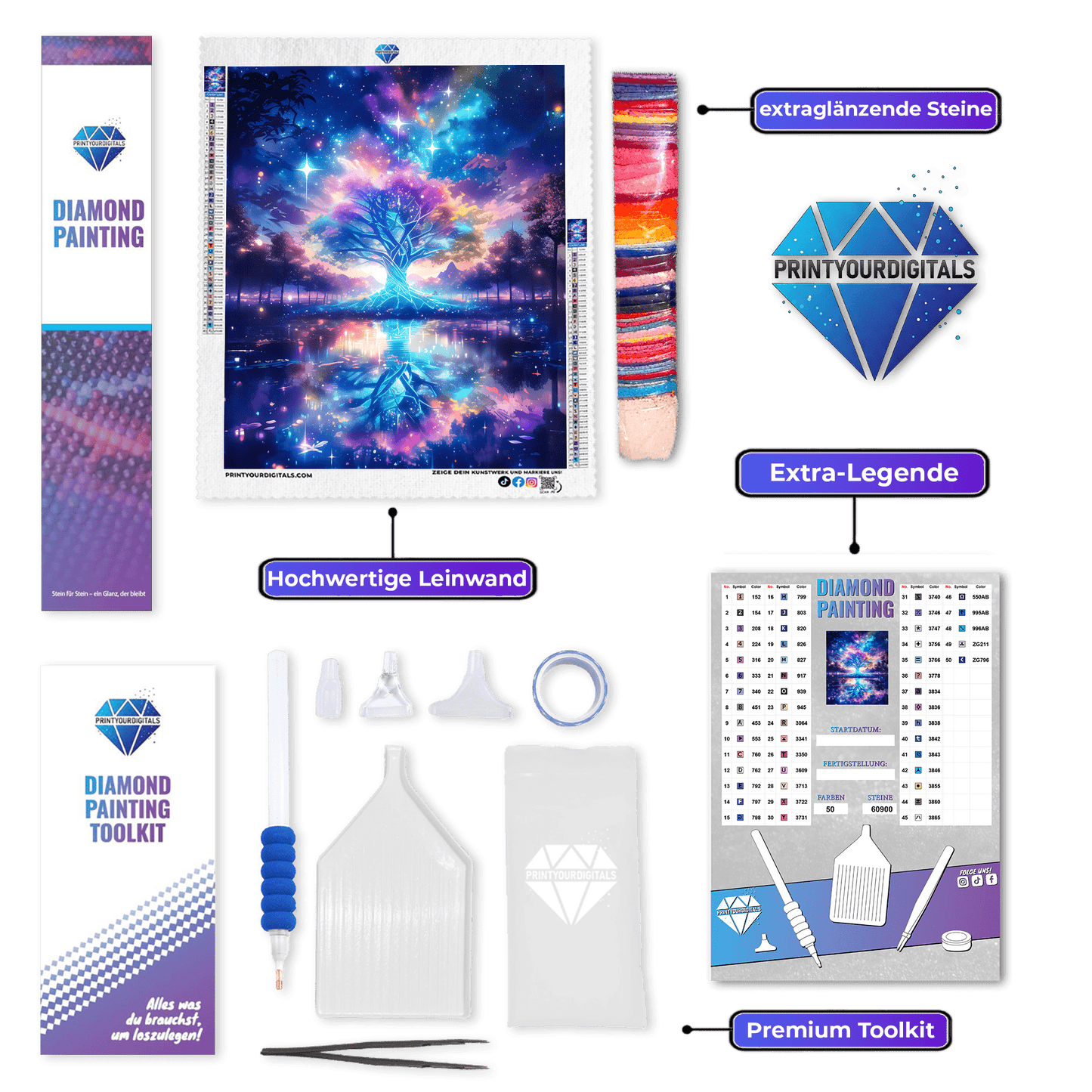 Diamond Painting - Lichtbaum der Galaxie