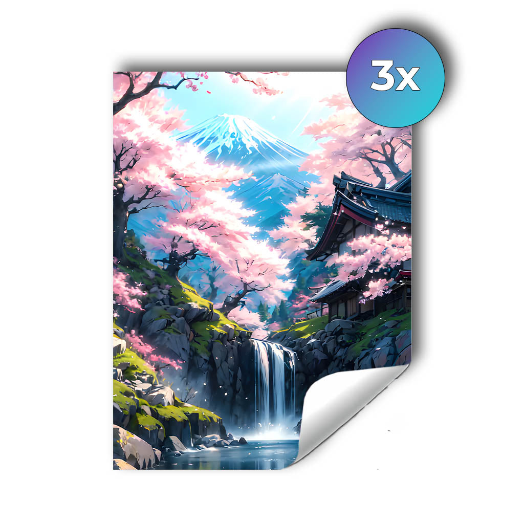 Sticker – Frühling am Wasserfall