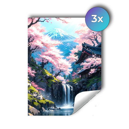 Sticker – Frühling am Wasserfall