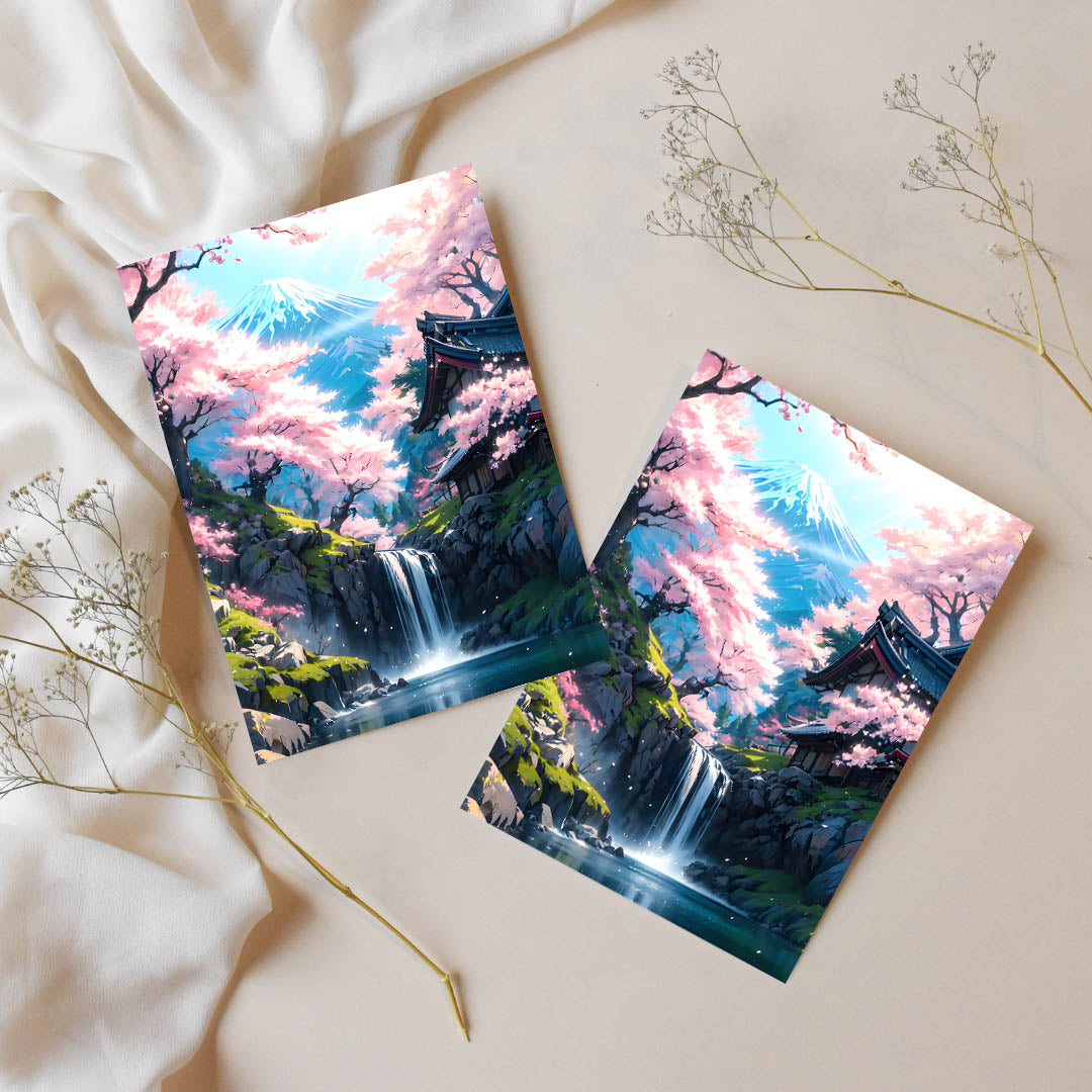 Sticker – Frühling am Wasserfall