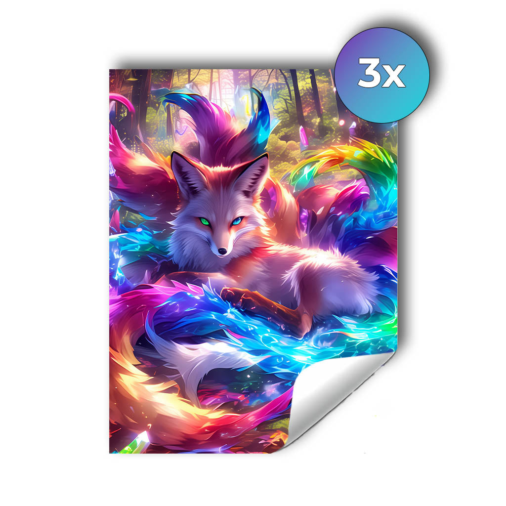 Sticker – Kristallfuchs im Farbenrausch