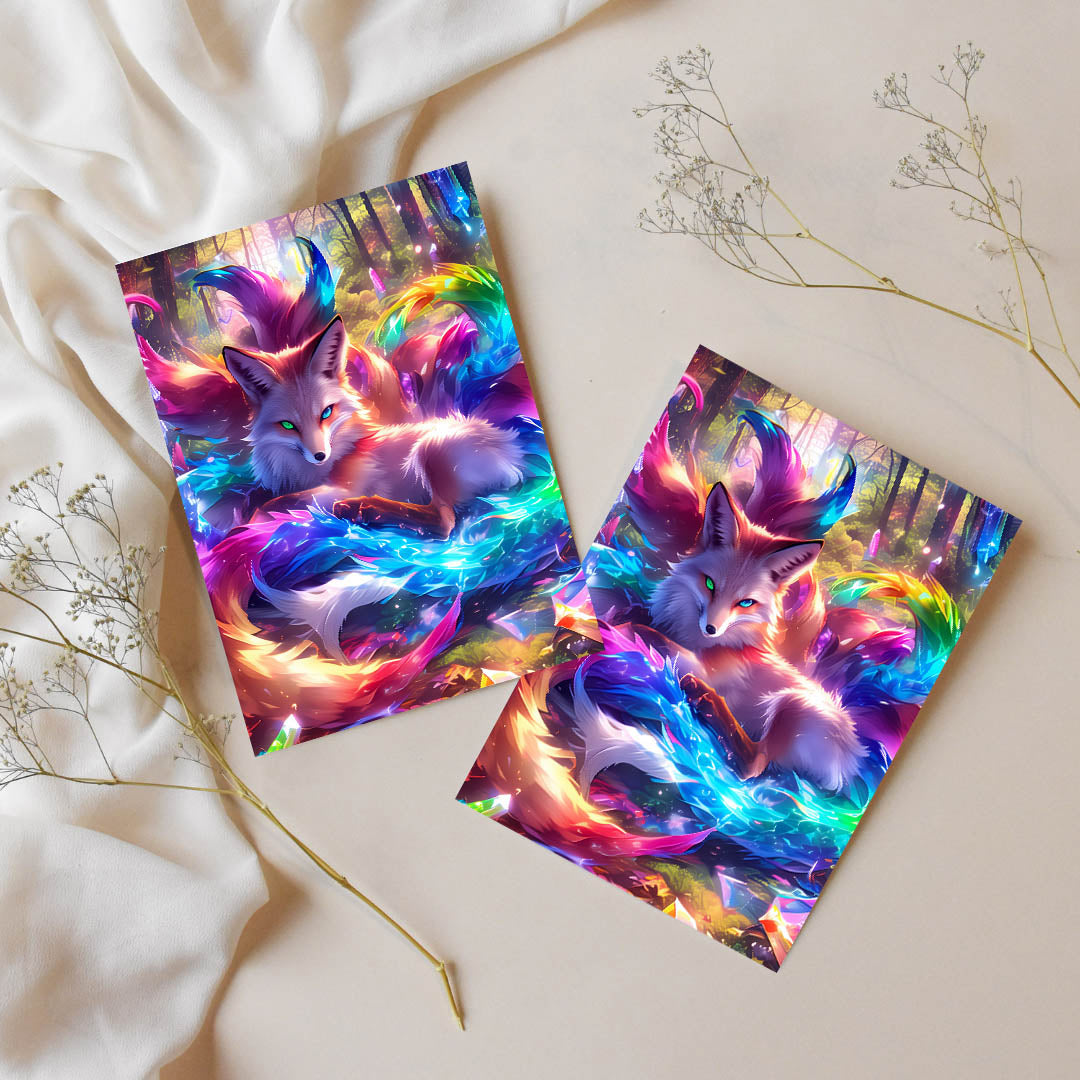 Sticker – Kristallfuchs im Farbenrausch